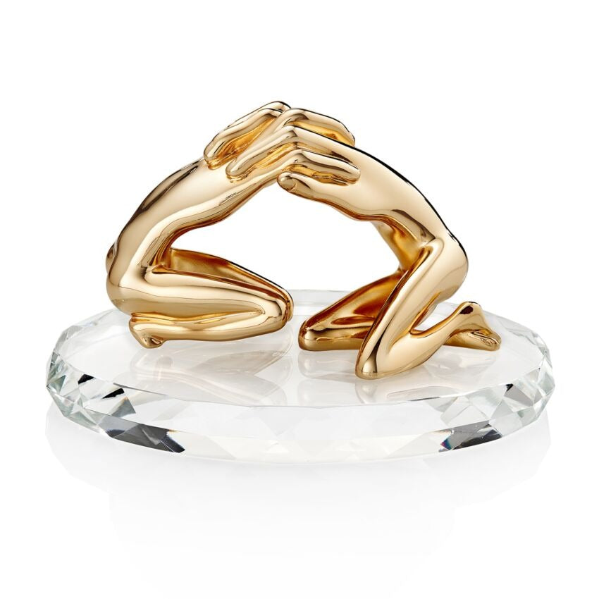 Ottaviani Scultura "abbraccio" oro con base in cristallo 23399DW