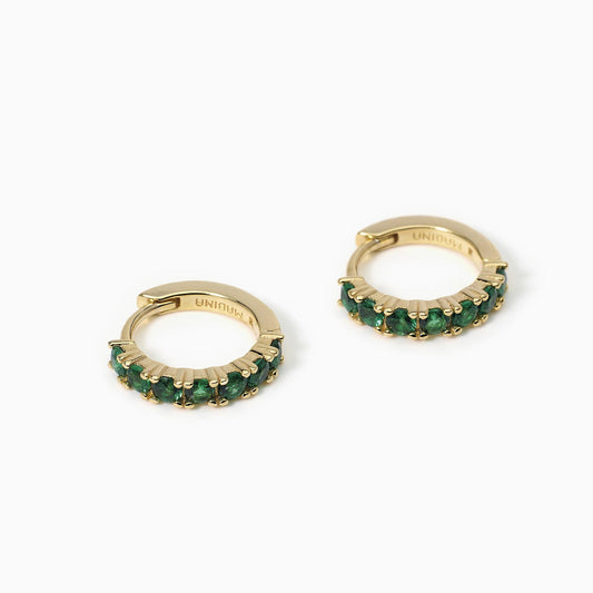 Mabina Orecchini a cerchio con smeraldi sintetici SOIRÉE