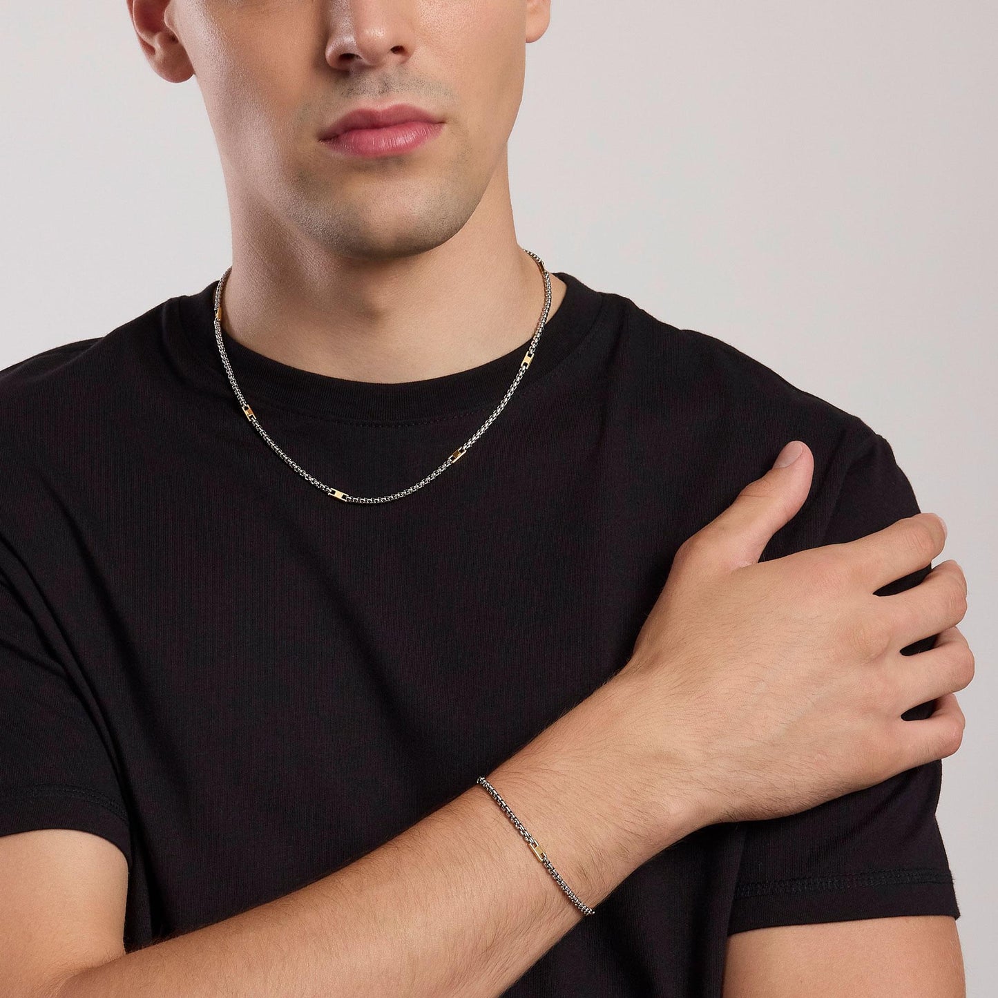 Mabina Uomo Collana uomo con elementi placcati oro Active