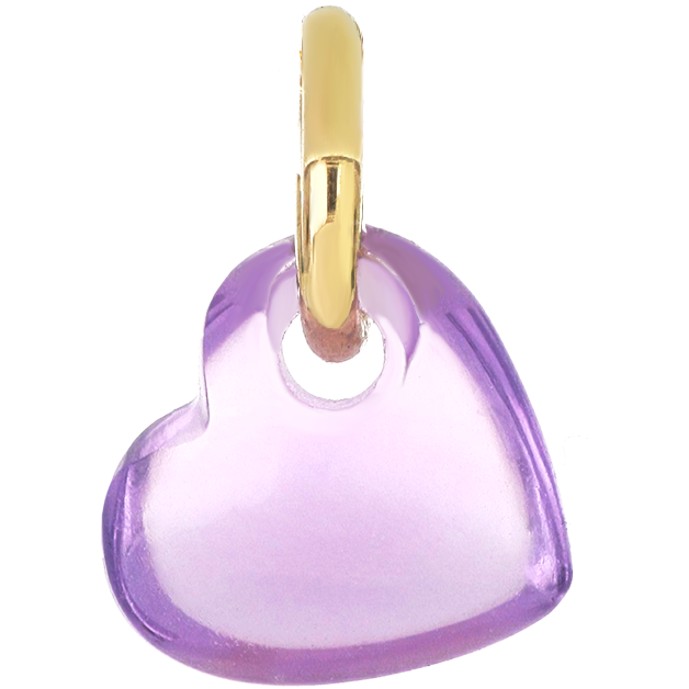 Maman Et Sophie CHARM CUORE 18KT BATTITO AMETISTA