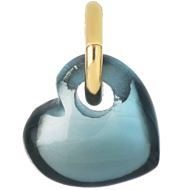 Maman Et Sophie CHARM CUORE 18KT BATTITO TOPAZIO AZZURRO