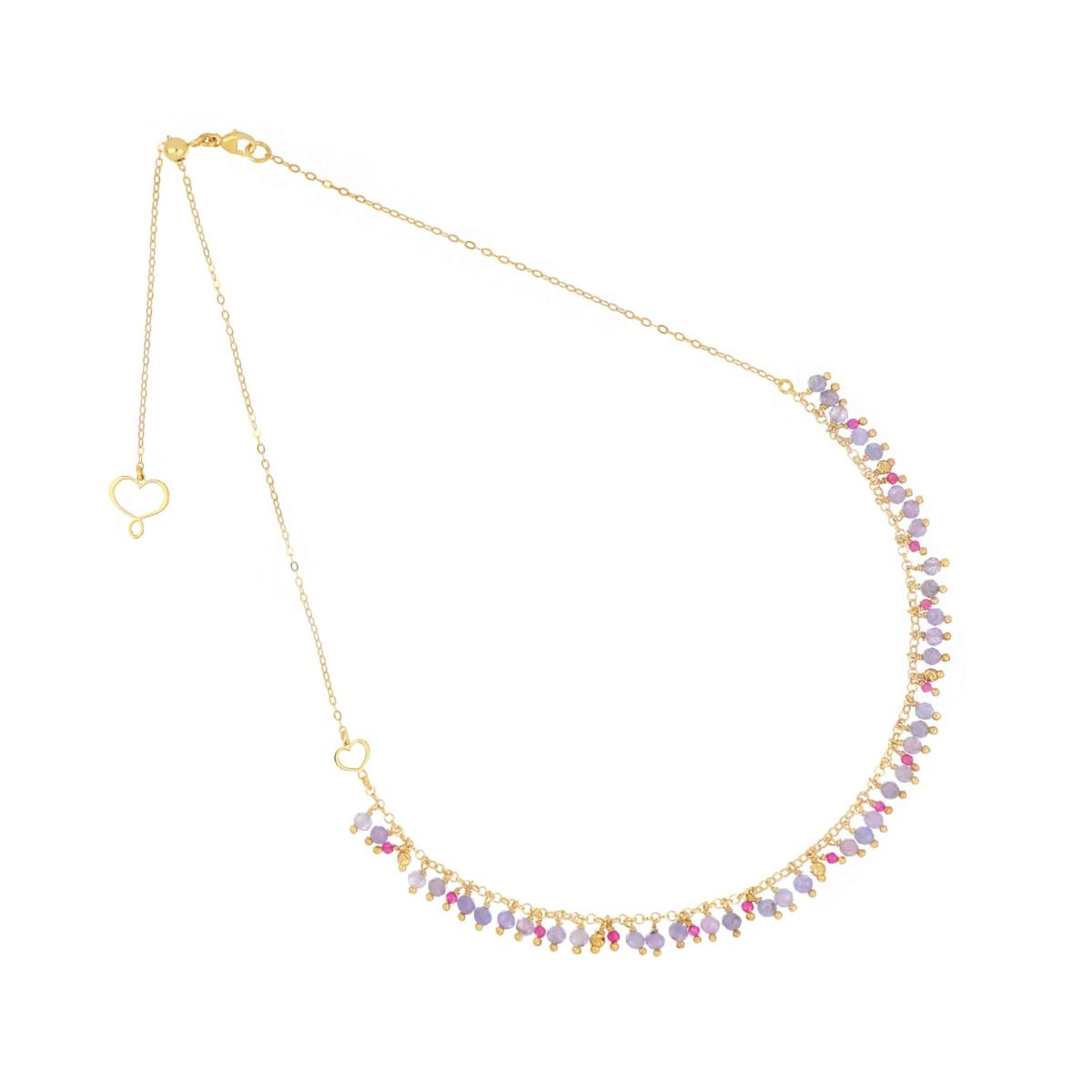 Maman et Sophie GIROCOLLO FRANGE TANZANITE E RUBELLITE PIENO