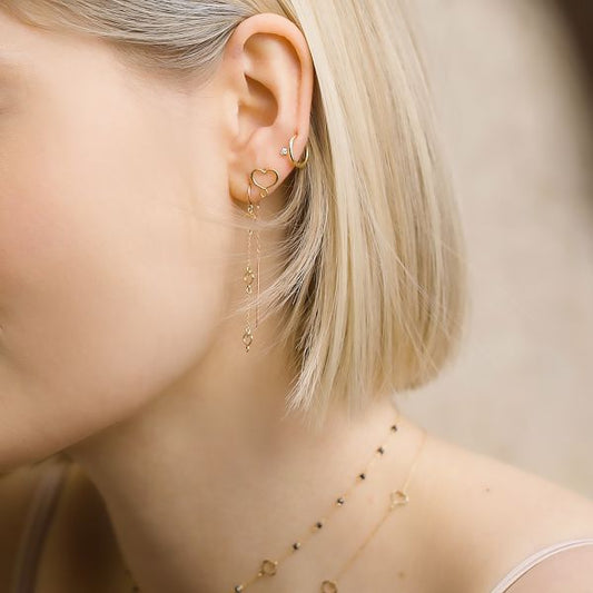 Maman Et Sophie ORECCHINO CUORE MAMAN TRAFORATO 18KT