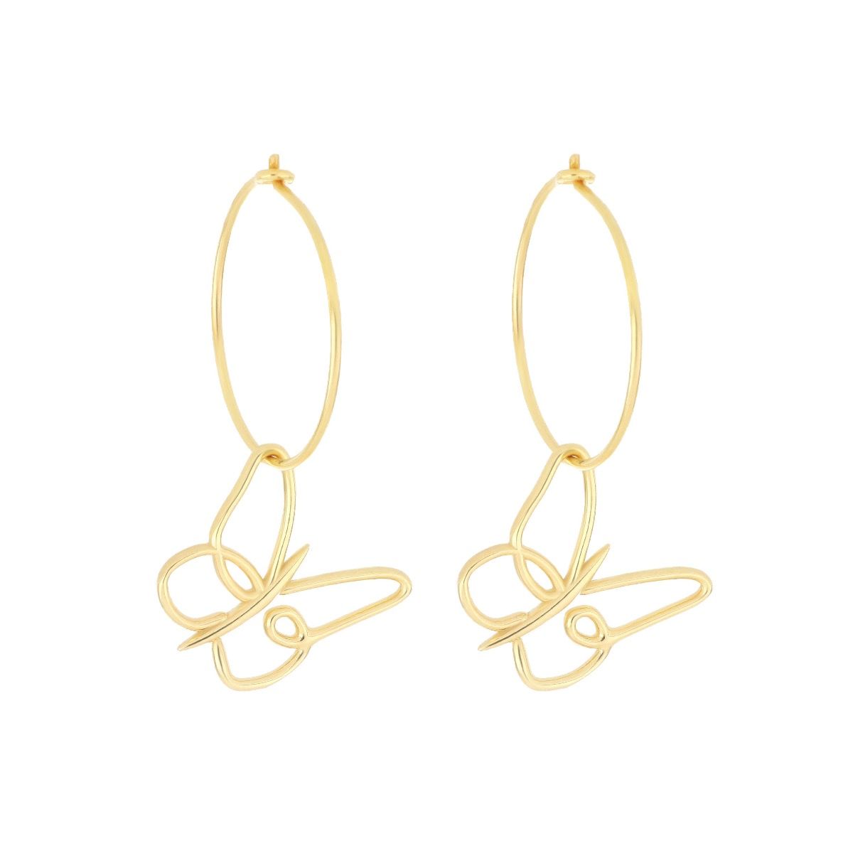 Maman Et Sophie COPPIA DI ORECCHINI YOU CERCHIO 19MM FARFALLA