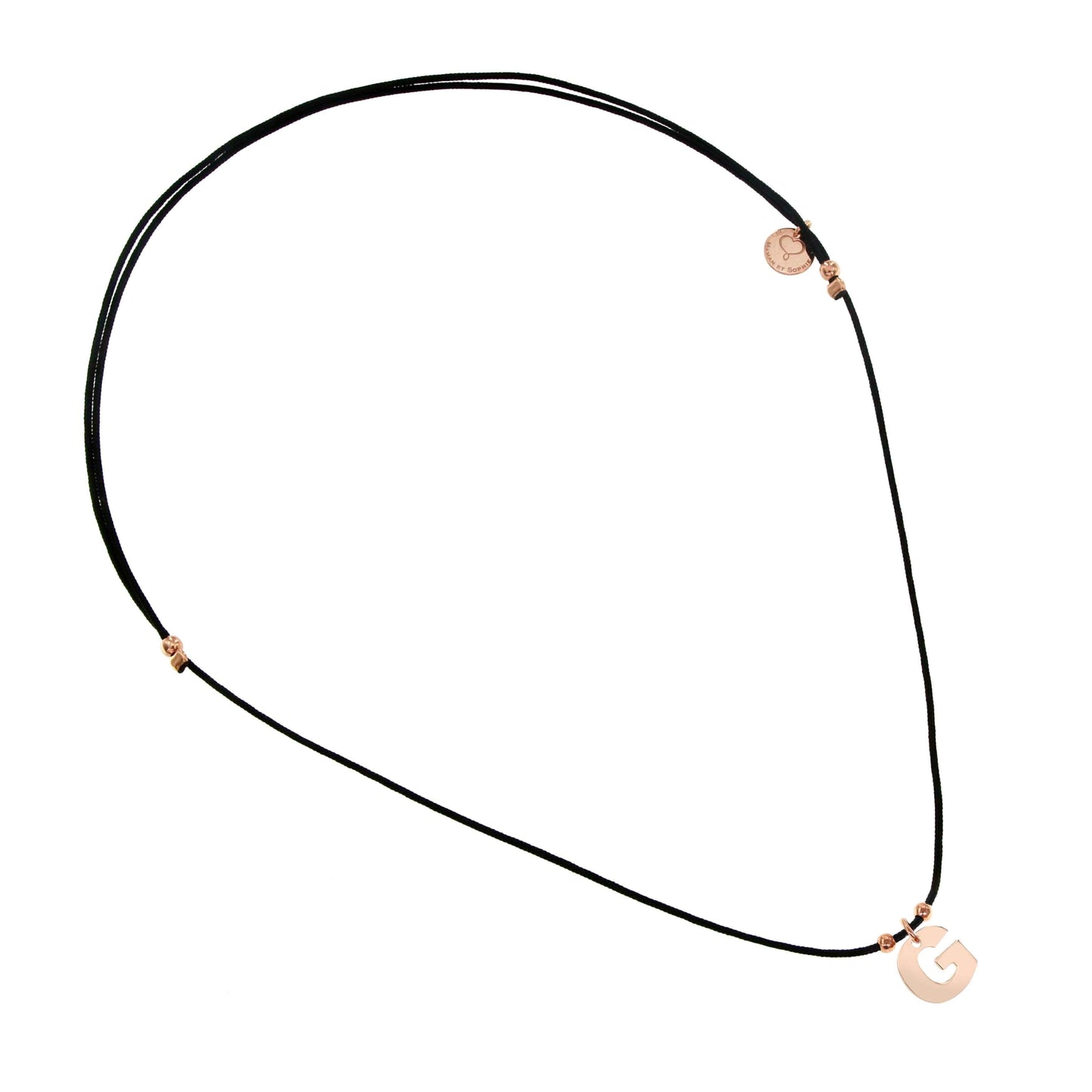 Maman Et Sophie GIROCOLLO LETTERING CON LETTERA E FILO DI NYLON NERO