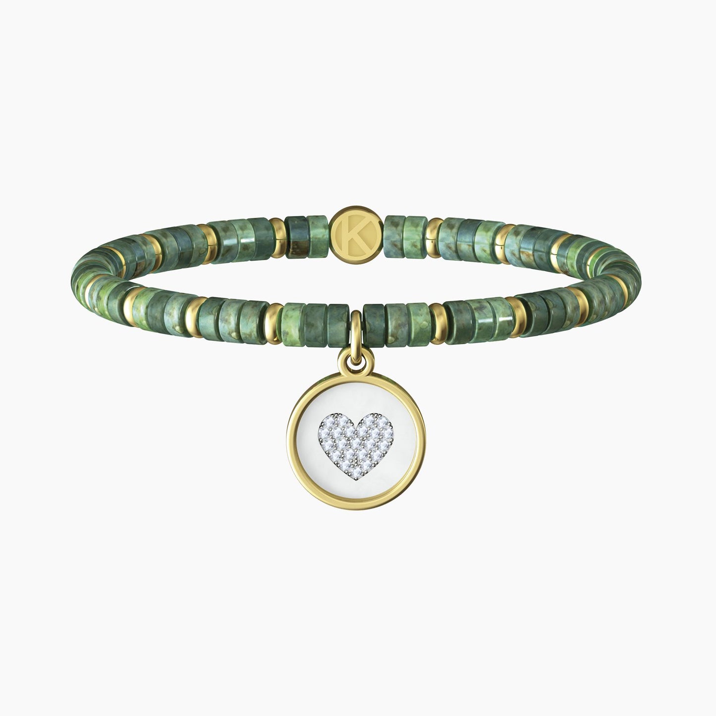 Kidult Bracciale Acciaio e Pietra Verde