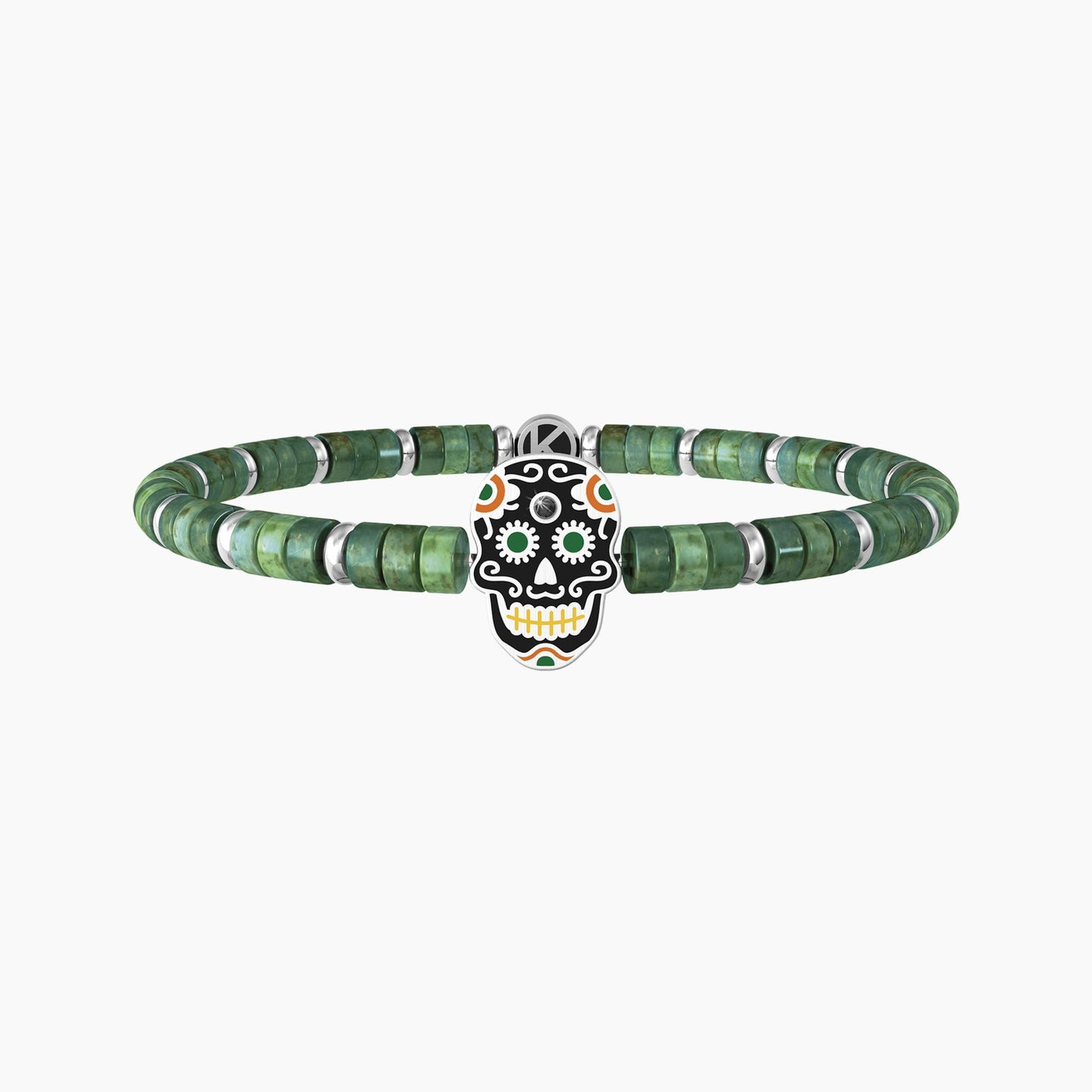 Kidult Bracciale Acciaio Uomo e Pietra Verde