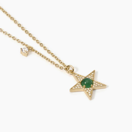 Mabina Girocollo Stella Dorato e Agata Verde STARLET