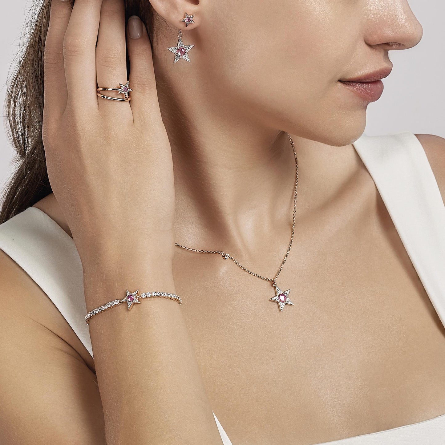 Mabina Bracciali Stella Rosato e Tormalina Sintetica STARLET