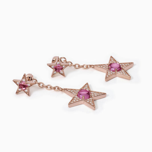 Mabina Orecchini Stella Rosato e Tormalina Sintetica STARLET