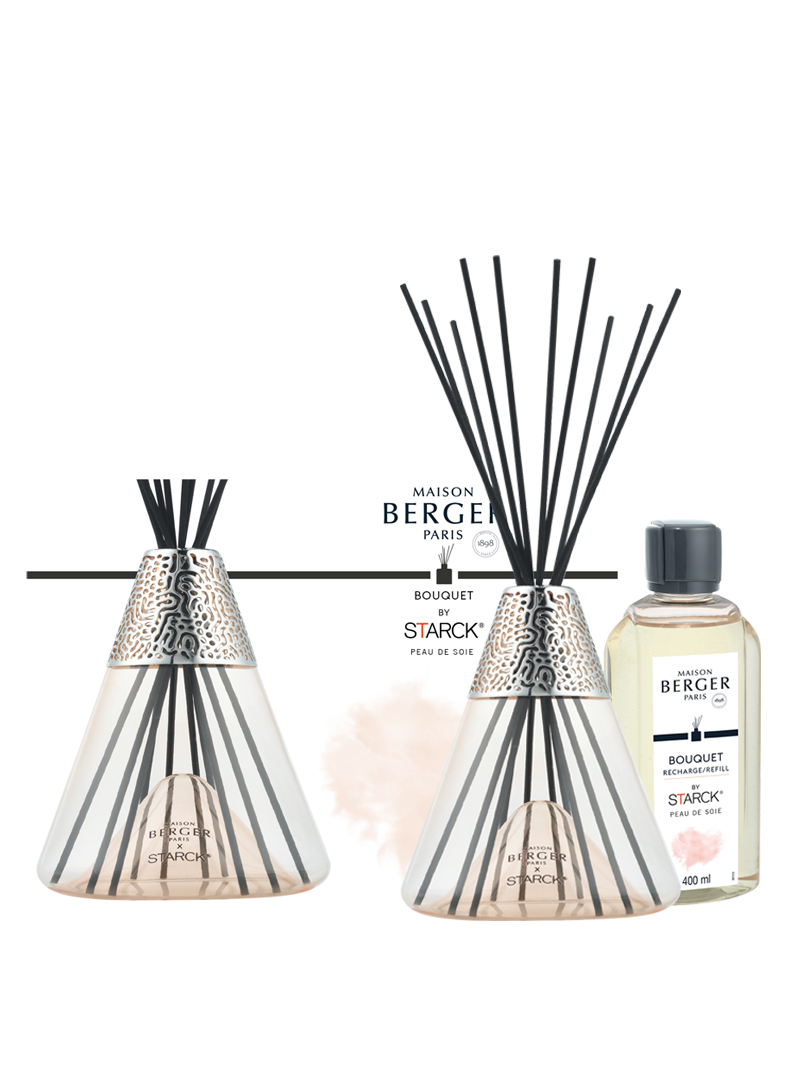 Maison Berger - Bouquet Profumato con bastoncini Collezione X STARCK 400 ml - Peau de Soie - Rosa MB-006900