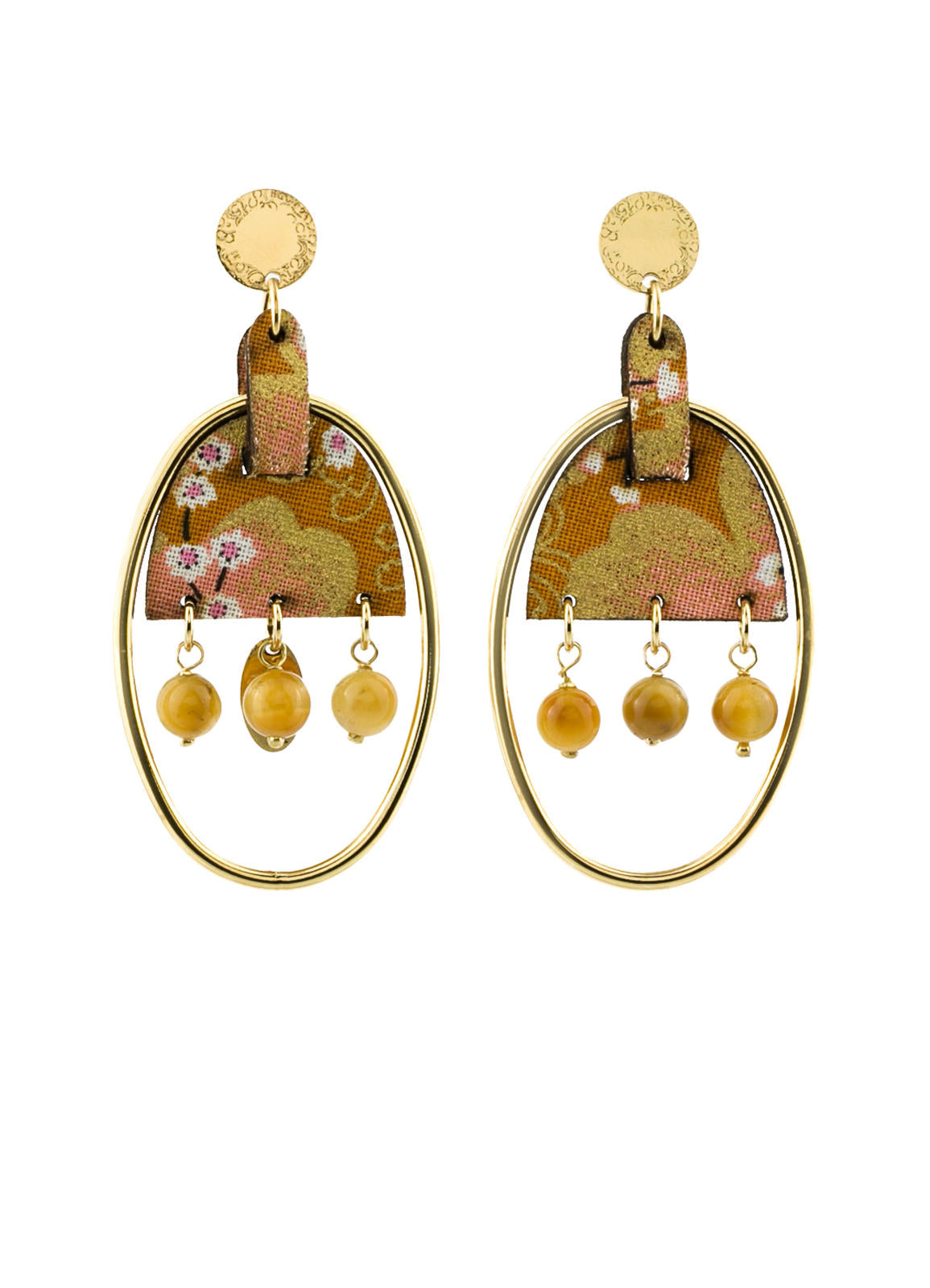 Lebole Orecchino Enso Seta Piccolo Ambra