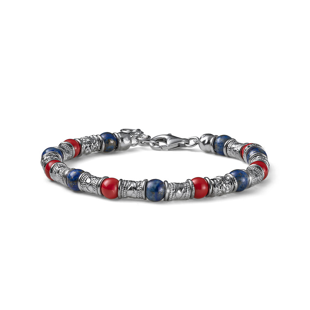 MARIA CRISTINA STERLING BRACCIALE UOMO SIENA BARILOTTI ARGENTO LAPIS E CORALLO