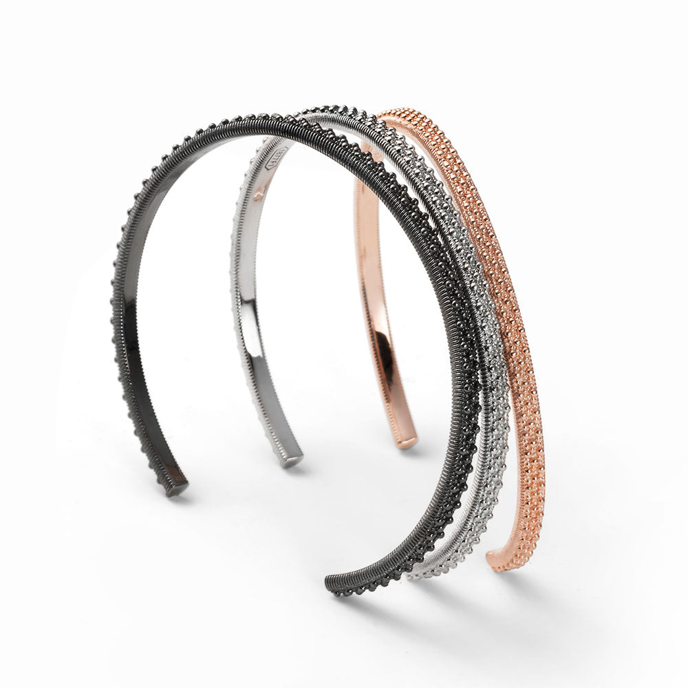 MARIA CRISTINA STERLING BRACCIALE UNISEX RIGIDO ARGENTO PUNTINATO