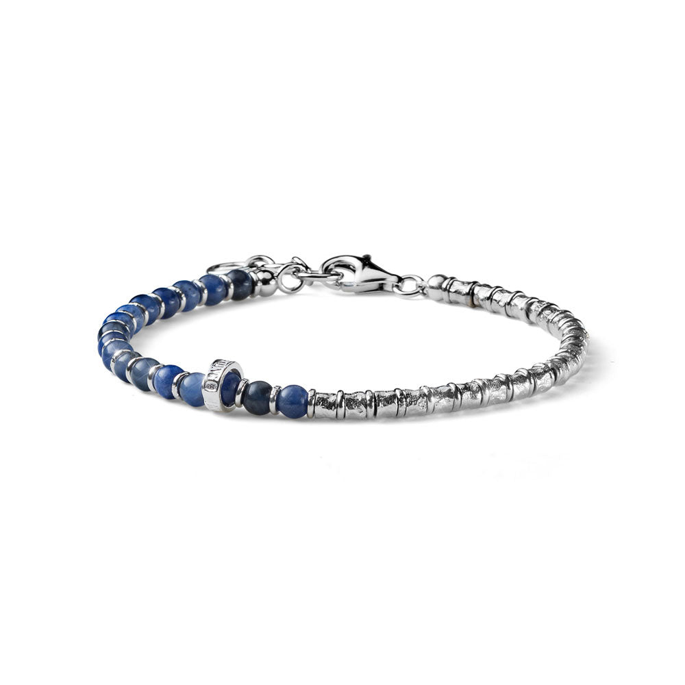 MARIA CRISTINA STERLING BRACCIALE UOMO ARGENTO E SODALITE COLLEZIONE SNAKE