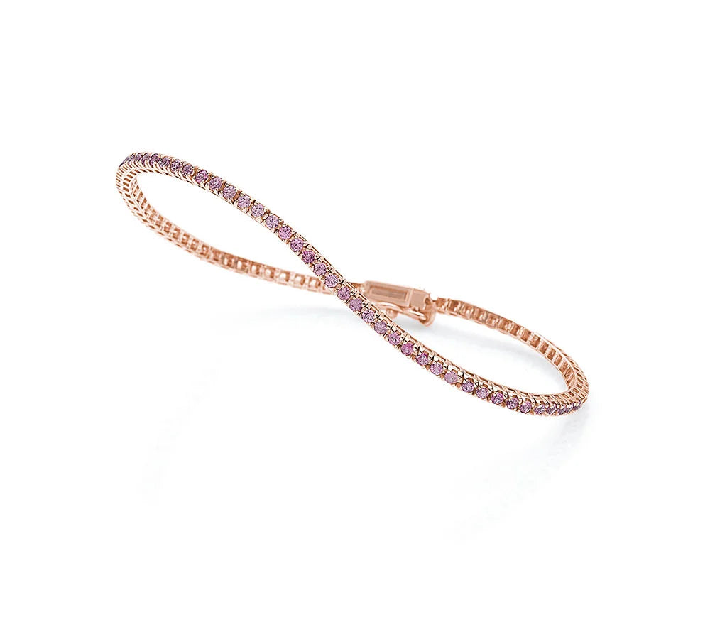 Crieri Bracciale tennis oro rosa zaffiri pink Tutti Frutti