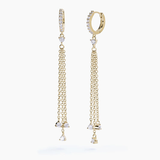 Mabina Orecchini a cerchio con catenine pendenti SCINTILLA