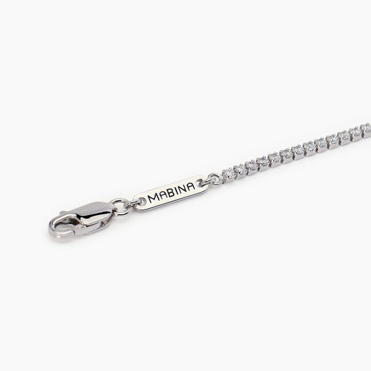 Mabina Uomo bracciale tennis bianco MINI TENNIS