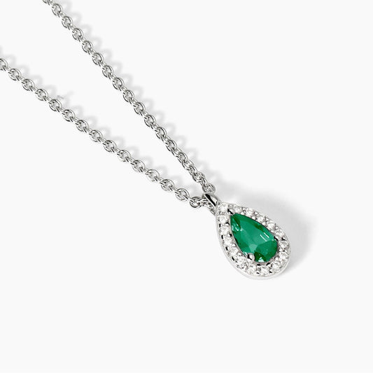 Mabina Girocollo in argento con smeraldo sintetico e zirconi COOL OR RÉTRO?