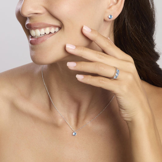 Mabina Girocollo in argento con acquamarina sintetica SHINY