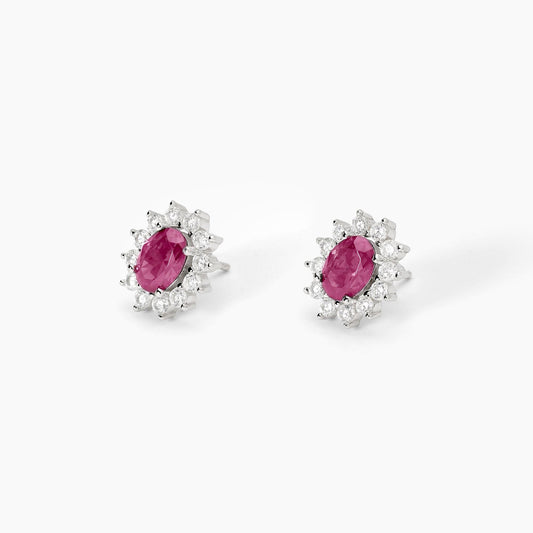 Mabina Orecchini in argento con rubino sintetico ovale COOL OR RÉTRO?
