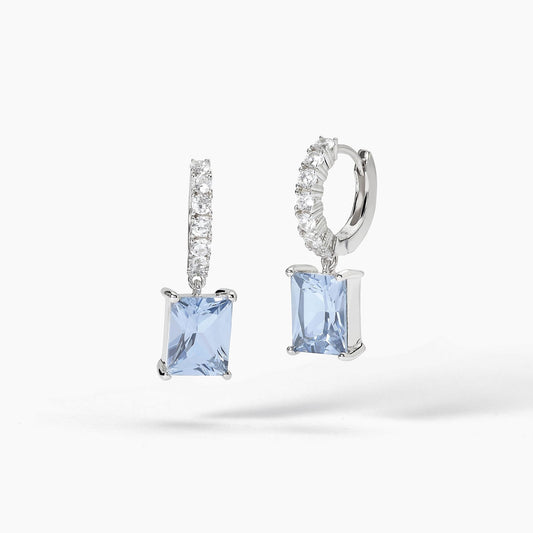 Mabina Orecchini a cerchio con acquamarina sintetica DESIDERIO INFINITO