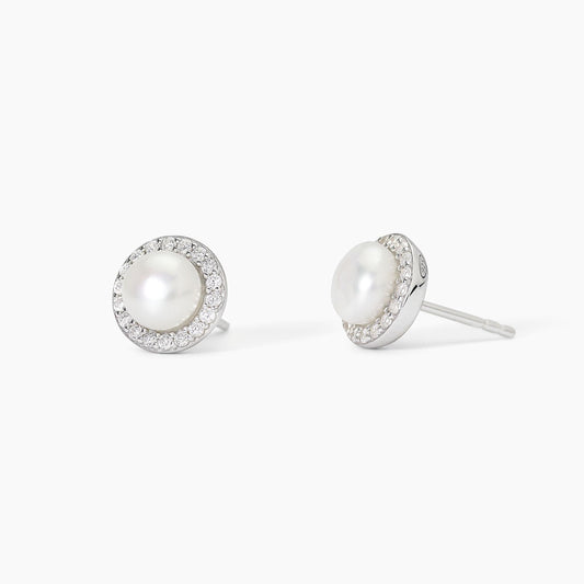 Mabina Orecchini in argento con perle coltivate e zirconi MILANESIENNE