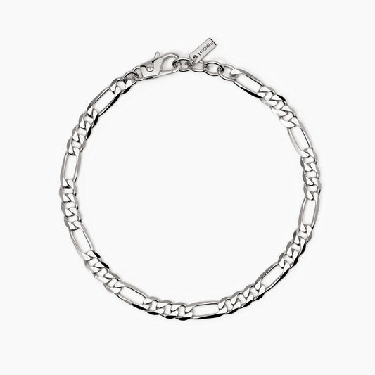 Mabina Bracciale da uomo in argento con catena figaro Millennium