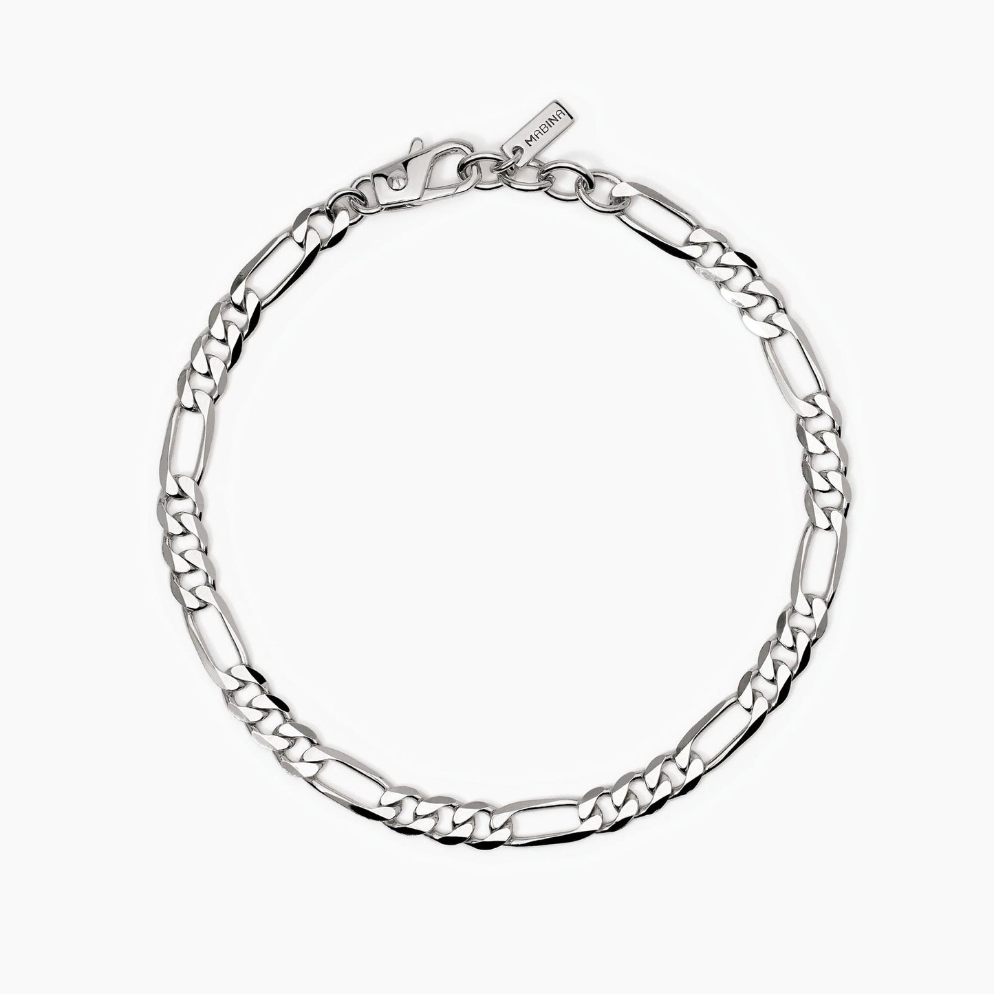 Mabina Bracciale da uomo in argento con catena figaro Millennium