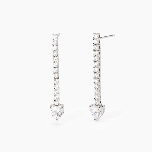 Mabina Orecchini con zirconi pendenti taglio cuore Tennis Club
