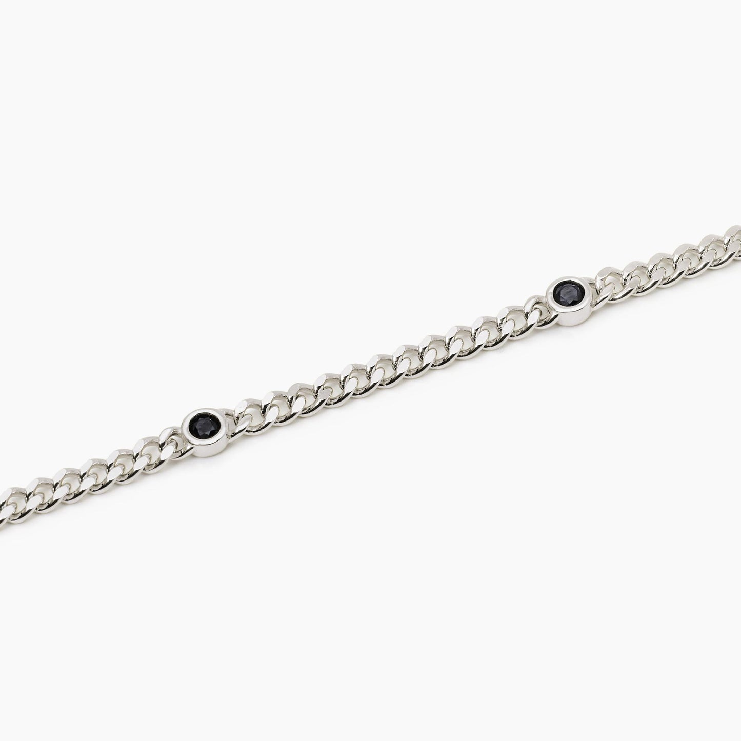 Mabina Bracciale da uomo con catena groumette e zirconi neri Spotlight