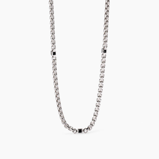 Mabina Uomo Collana con zirconi neri People