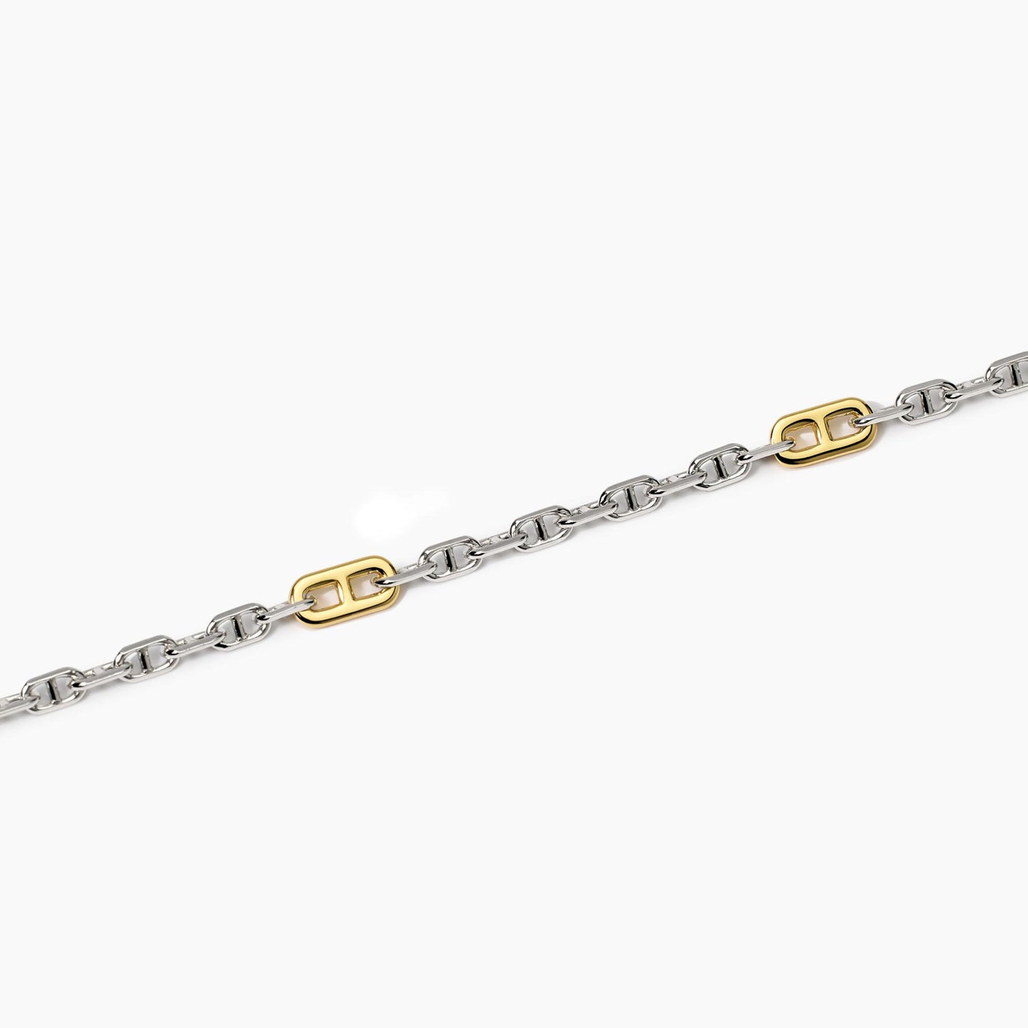 Mabina Bracciale da uomo in argento con elementi placcati oro Skipper