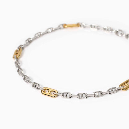 Mabina Bracciale da uomo in argento con elementi placcati oro Skipper