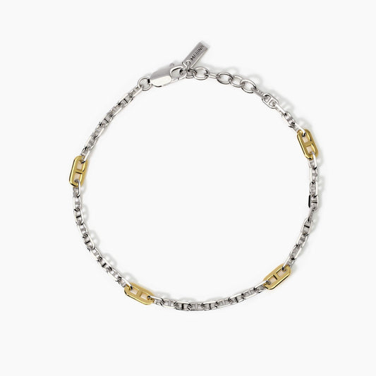 Mabina Bracciale da uomo in argento con elementi placcati oro Skipper