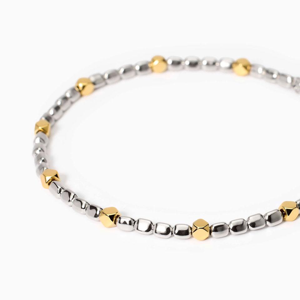 Mabina Bracciale da uomo in argento con elementi placcati oro California