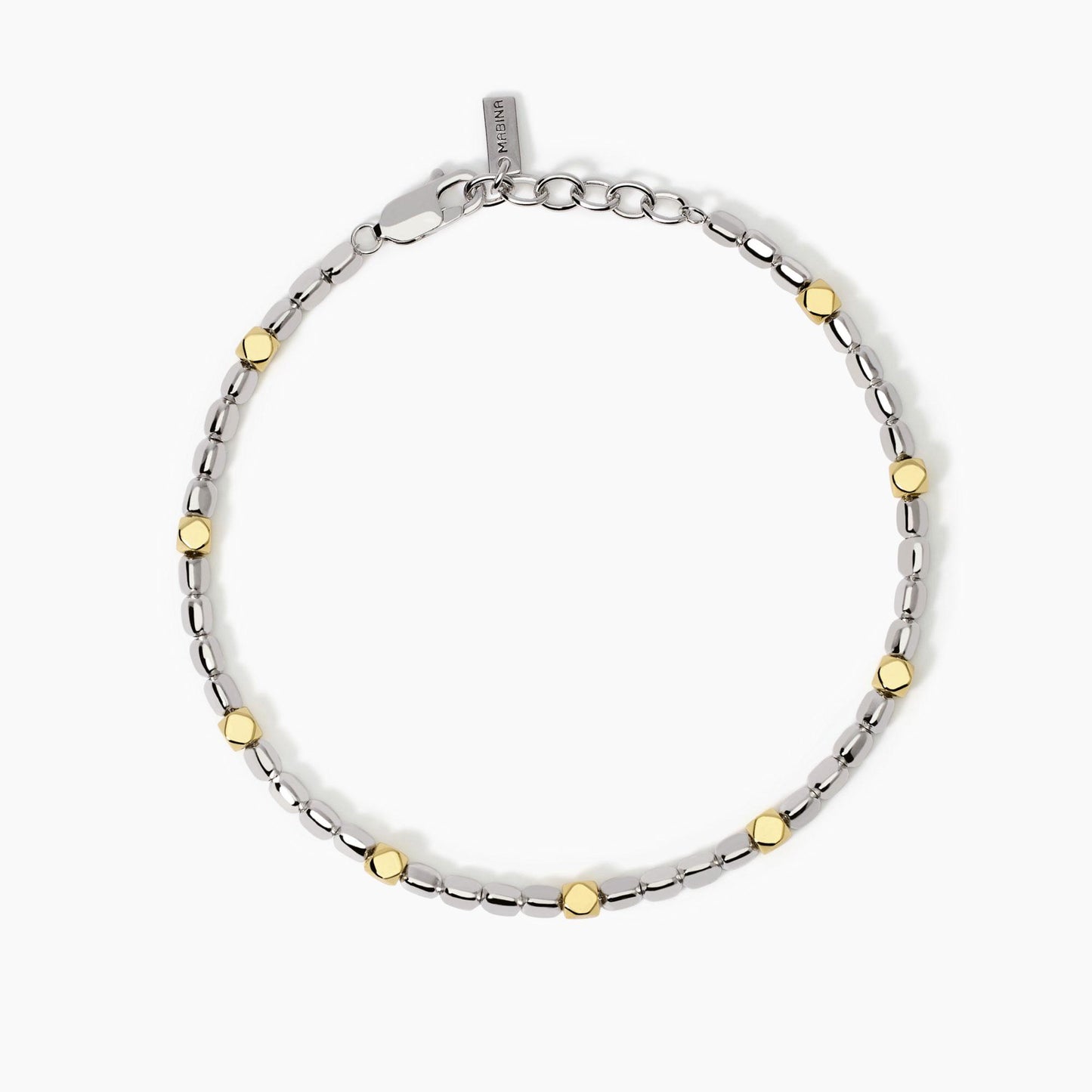 Mabina Bracciale da uomo in argento con elementi placcati oro California
