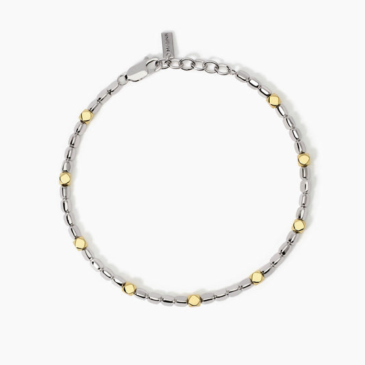 Mabina Bracciale da uomo in argento con elementi placcati oro California