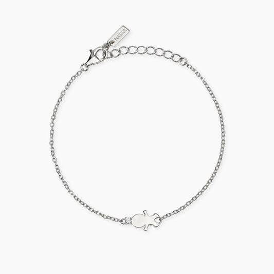 Mabina Bracciale con simbolo bimbo con diamante lab-grown My Diamond