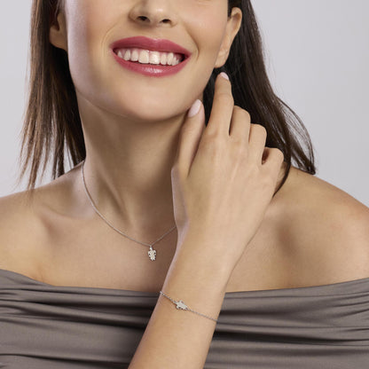 Mabina Bracciale con simbolo bimba con diamante lab-grown My Diamond