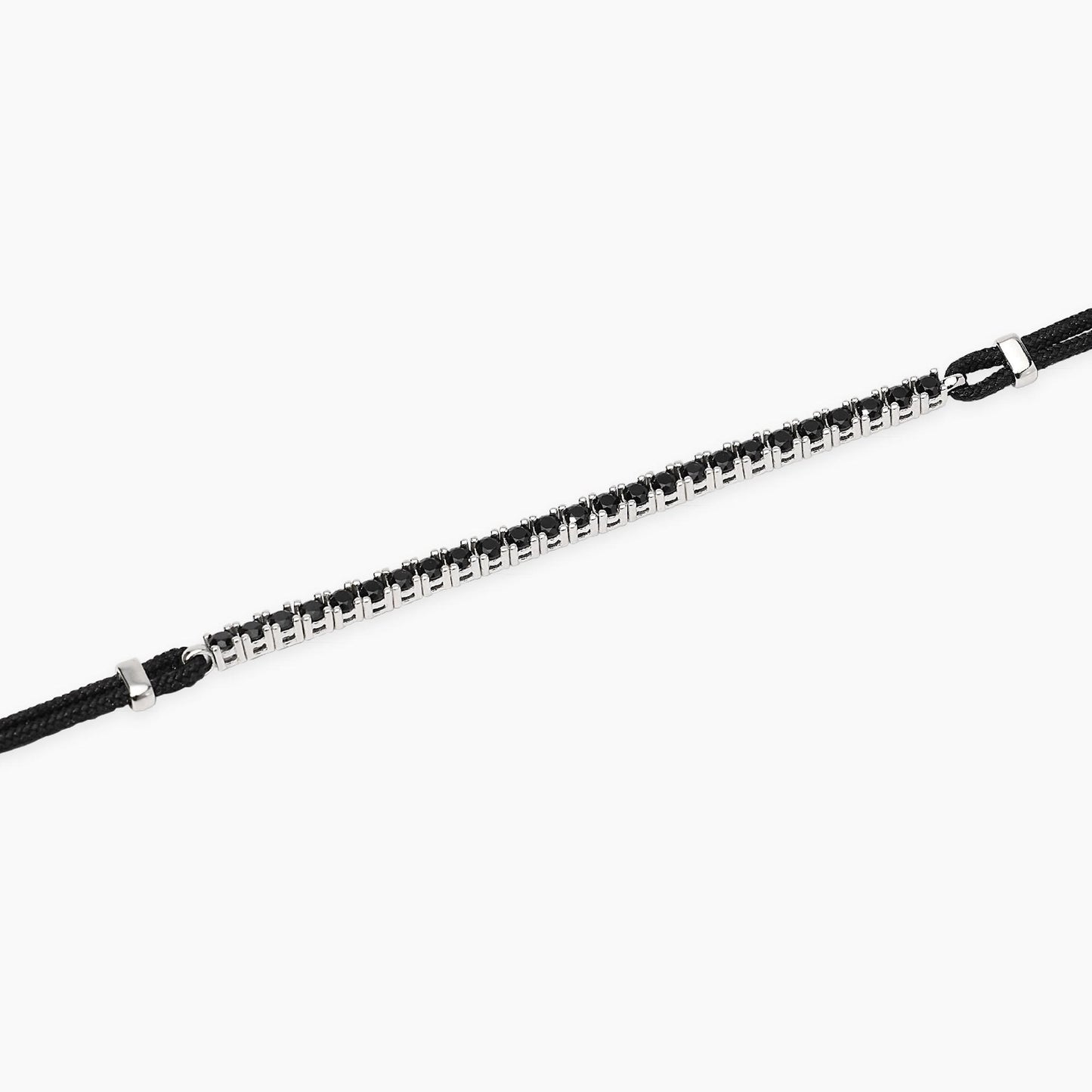 Mabina Bracciale con cordino e tennis di zirconi neri MIDNIGHT