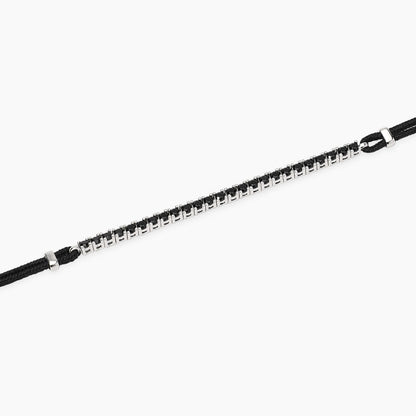 Mabina Bracciale con cordino e tennis di zirconi neri MIDNIGHT