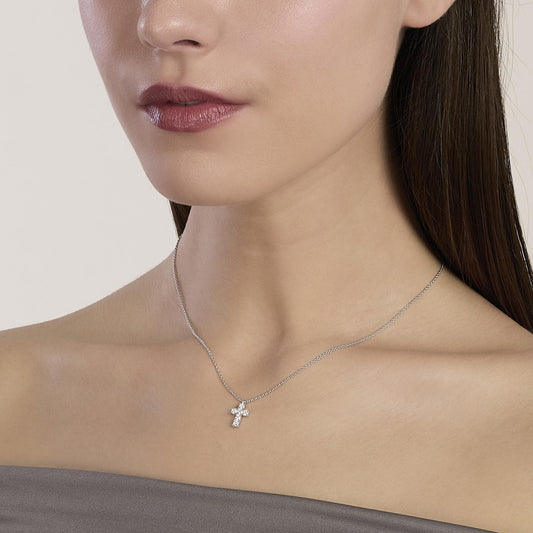 Mabina Girocollo con croce in diamanti lab-grown MY DIAMOND