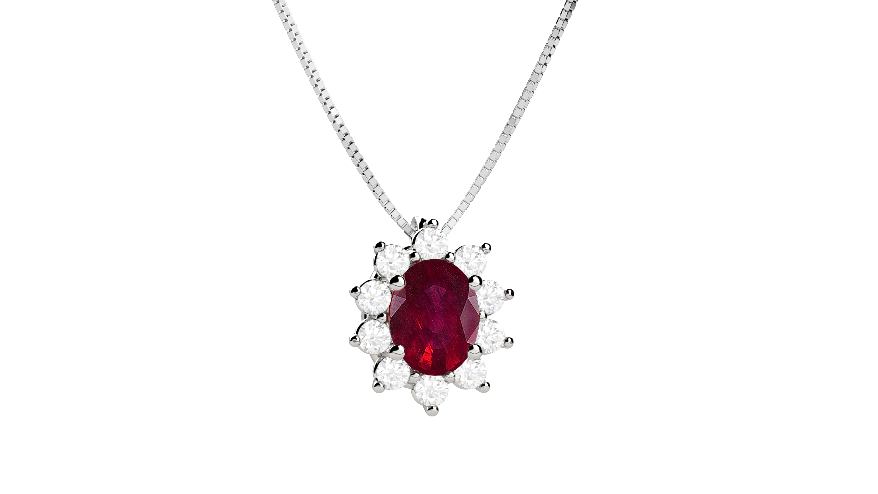 Collana Girocollo Di Radice Di Rubino Da 7 Mm. E Chiusura In Argento Placato Oro - Foto 2