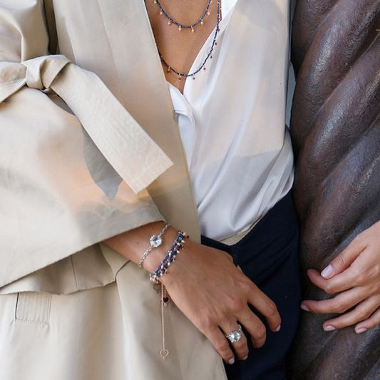 Maman Et Sophie BRACCIALE ZAFFIRO E PERLA