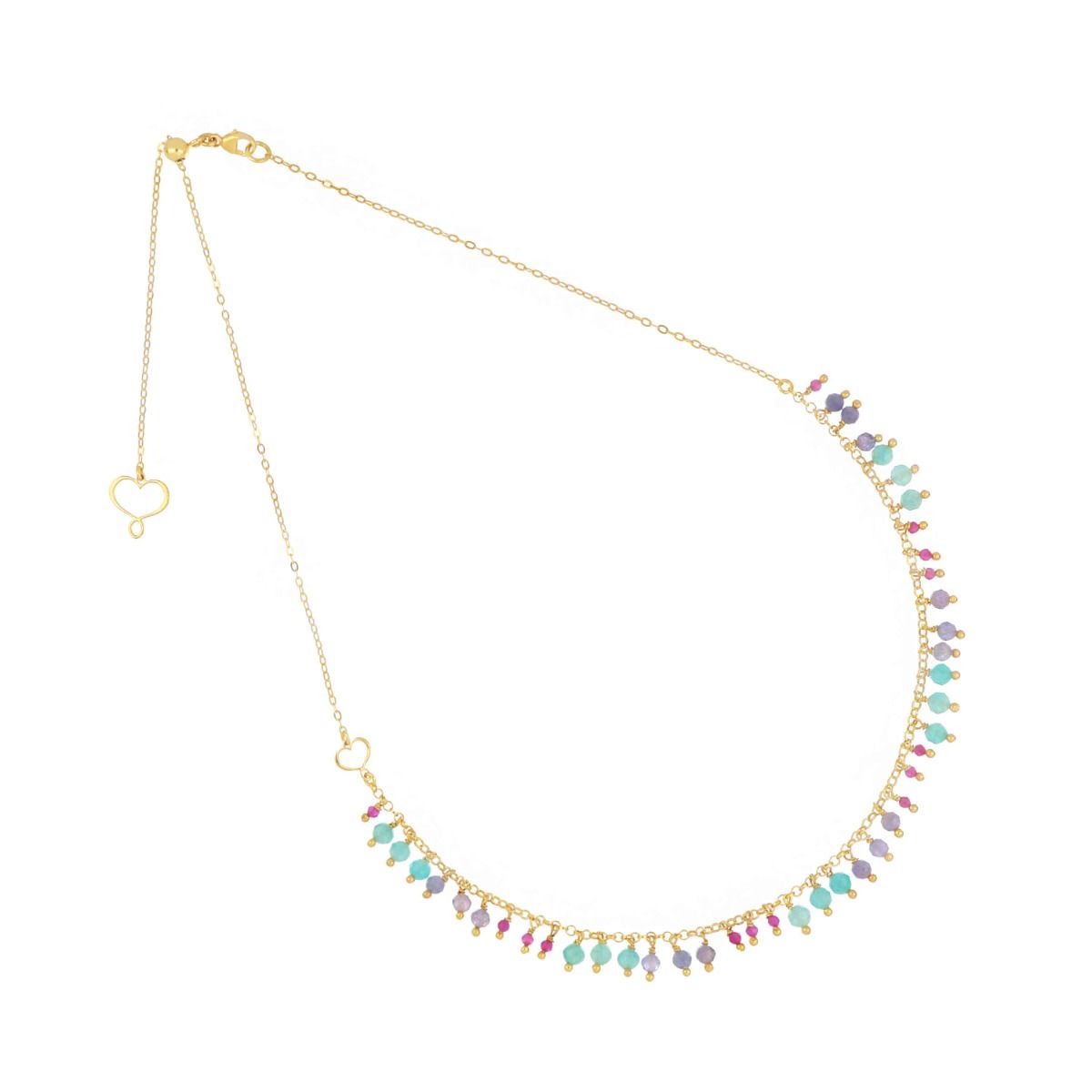 Maman et Sophie GIROCOLLO FRANGE AMAZZONITE TANZANITE E RUBELLITE PIENO