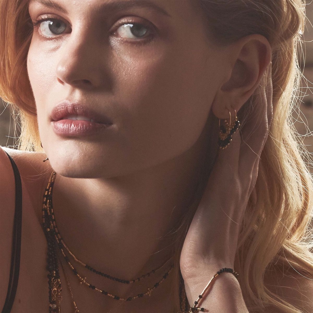 Maman et Sophie ORECCHINO A CERCHIO 19MM MIA AFRICA NERI