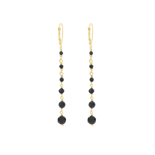 Maman Et Sophie  COPPIA DI ORECCHINI ROSARIO ONDA NERA CORTI