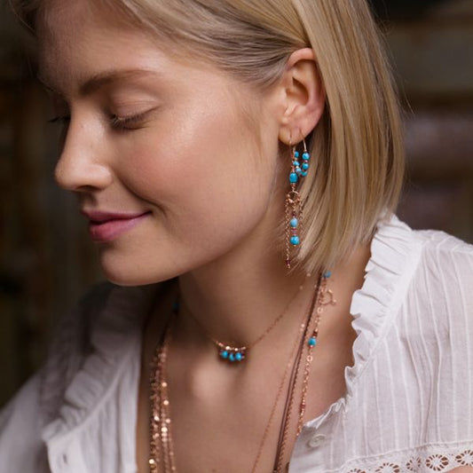 Maman Et Sophie ORECCHINO TURCHESE CERCHIO GRANDE