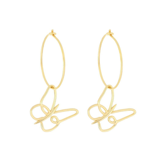 Maman Et Sophie COPPIA DI ORECCHINI YOU CERCHIO 19MM FARFALLA
